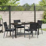 Garden Dining Set 5 pcs Black and Grey PE Rattan - Top-Down View
