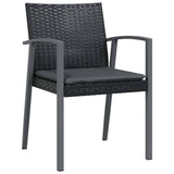 Garden Dining Set 9 pcs Black and Grey PE Rattan - Rear View