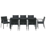 Garden Dining Set 9 pcs Black and Grey PE Rattan - Close-Up Angle
