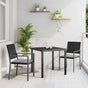 Garden Dining Set 3 pcs Black and Light Grey PE Rattan