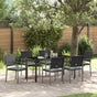 Garden Dining Set 7 pcs Black and Light Grey PE Rattan