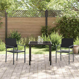 Garden Dining Set 3 pcs Black PE Rattan - Top-Down View