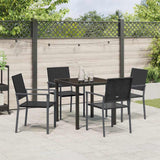 Garden Dining Set 5 pcs Black PE Rattan - Top-Down View
