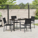 Garden Dining Set 5 pcs Black PE Rattan - Top-Down View