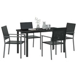 Garden Dining Set 5 pcs Black PE Rattan - Side View