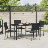 Garden Dining Set 5 pcs Black PE Rattan - Top-Down View