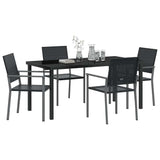 Garden Dining Set 5 pcs Black PE Rattan - Side View