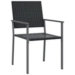 Garden Dining Set 7 pcs Black PE Rattan