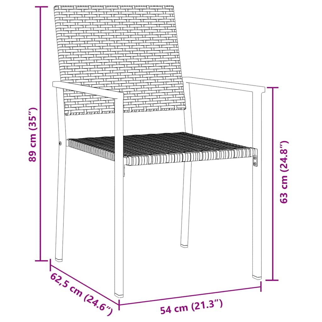 Garden Dining Set 7 pcs Black PE Rattan