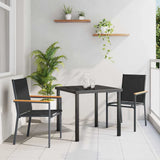 Garden Dining Set 3 pcs Black Powder-coated Steel
