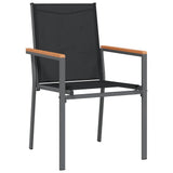 Garden Dining Set 5 pcs Black Powder-coated Steel