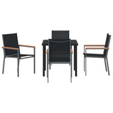 Garden Dining Set 5 pcs Black Powder-coated Steel