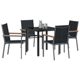 Garden Dining Set 5 pcs Black Powder-coated Steel - Side View