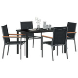 Garden Dining Set 5 pcs Black Powder-coated Steel - Side View