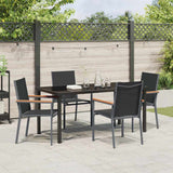 Garden Dining Set 5 pcs Black Powder-coated Steel - Top-Down View