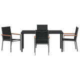 Garden Dining Set 5 pcs Black Powder-coated Steel - Close-Up Angle
