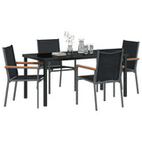 Garden Dining Set 5 pcs Black Powder-coated Steel - Side View