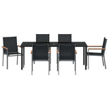 Garden Dining Set 7 pcs Black Powder-coated Steel - Close-Up Angle