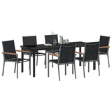 Garden Dining Set 7 pcs Black Powder-coated Steel - Side View