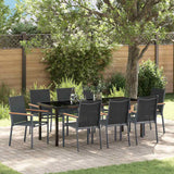 Garden Dining Set 9 pcs Black Powder-coated Steel