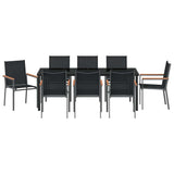 Garden Dining Set 9 pcs Black Powder-coated Steel - Close-Up Angle