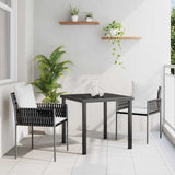 Garden Dining Set 3 pcs Brown and Black PE Rattan