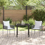 Garden Dining Set 3 pcs Brown and Black PE Rattan - Top-Down View