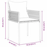 Garden Dining Set 3 pcs Brown and Black PE Rattan