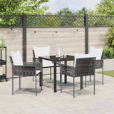 Garden Dining Set 5 pcs Brown and Black PE Rattan - Top-Down View