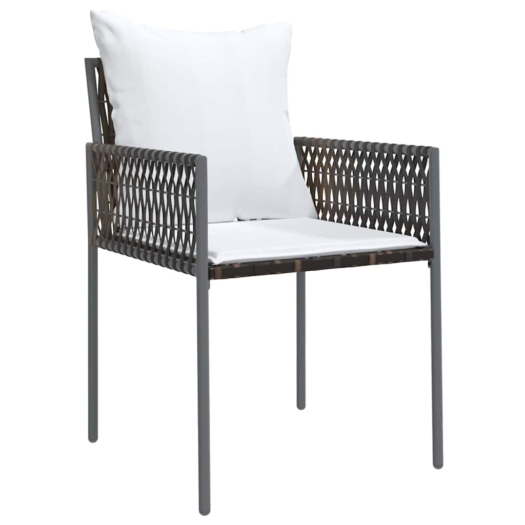 Garden Dining Set 7 pcs Brown and Black PE Rattan