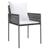 Garden Dining Set 7 pcs Brown and Black PE Rattan