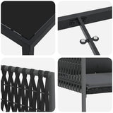 Garden Dining Set 3 pcs Black and Grey PE Rattan - Extra Image