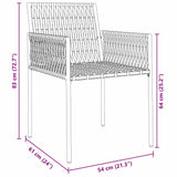 Garden Dining Set 3 pcs Black and Grey PE Rattan