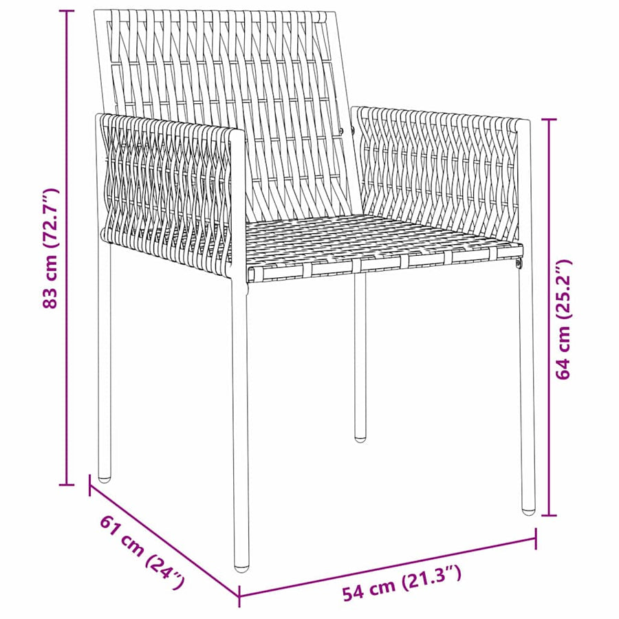 Garden Dining Set 5 pcs Black and Grey PE Rattan