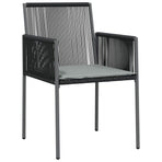 Garden Dining Set 3 pcs Black PE Rattan