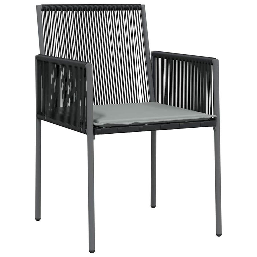 Garden Dining Set 3 pcs Black PE Rattan