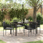 Garden Dining Set 5 pcs Black PE Rattan