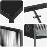 Garden Dining Set 7 pcs Black PE Rattan