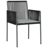 Garden Dining Set 9 pcs Black PE Rattan - Rear View