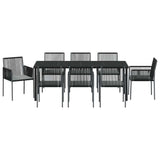 Garden Dining Set 9 pcs Black PE Rattan