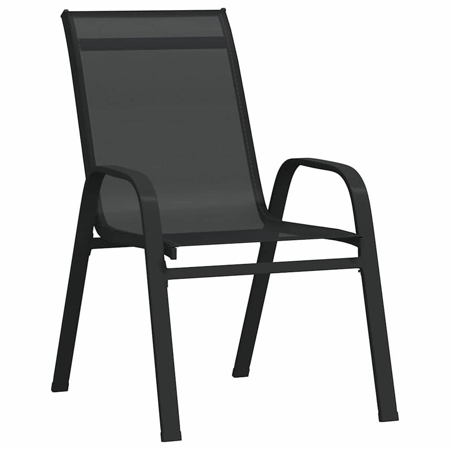 Garden Dining Set 5 pcs Black Powder-coated Steel