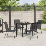 Garden Dining Set 5 pcs Black Powder-Coated Steel - Top-Down View