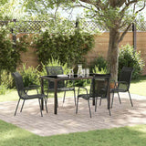 Garden Dining Set 5 pcs Black Powder-Coated Steel