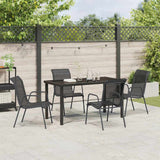Garden Dining Set 5 pcs Black Powder-Coated Steel - Top-Down View