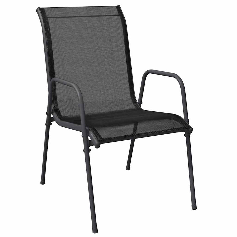 Garden Dining Set 5 pcs Black Powder-Coated Steel