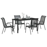 Garden Dining Set 5 pcs Black Powder-Coated Steel - Side View