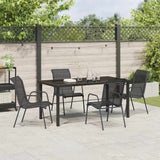 Garden Dining Set 5 pcs Black Powder-Coated Steel - Top-Down View