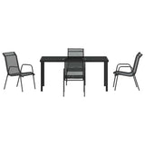 Garden Dining Set 5 pcs Black Powder-Coated Steel