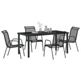 Garden Dining Set 5 pcs Black Powder-Coated Steel - Side View