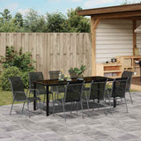 Garden Dining Set 9 pcs Black Powder-Coated Steel - Top-Down View